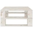 vidaXL Table palette de jardin blanc bois 49335-1