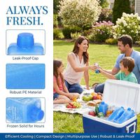 Lot De 4 Blocs De Glace Réutilisables 200 Ml – En Polyéthylène, 16x4 Cm – Pour Climatiseur, Glacière, Transport De Lait Maternel Ou Aliments Frais