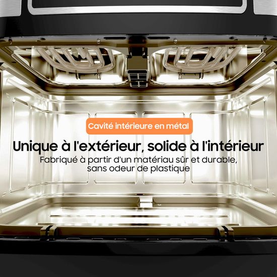 Friteuse Sans Huile Double Compartiment 9L - 2600W - 8 Programmes - Écran Tactile LED - Fonctions Match Cook & Smart Finish