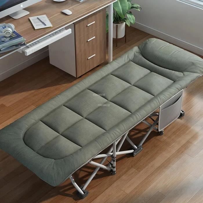Lit Pliant 4 Positions - 190x75 Cm - Charge 150 Kg - Pour Sieste Bureau, Camping, Invités - Aucun Montage Requis - 6