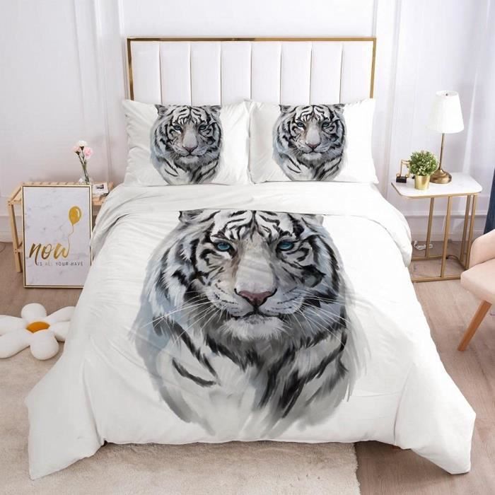 Hiseng Housse de Couette Enfant, 3D Parure de Lit Enfant, Housse Couette  Ado Garçon Fille, Microfibre Housse de Couette + 1/2 Taie d'oreiller  (90x190cm,Tigre éclaboussures d'encre) : : Cuisine et Maison