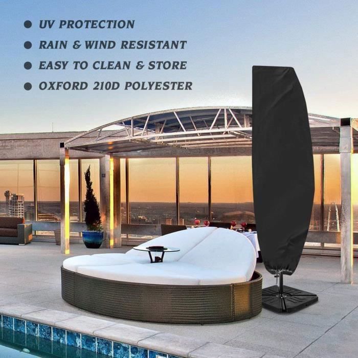 Housse de parasol déporté, imperméable, coupe-vent, résistante aux UV, housse de parasol en tissu Oxford 420D durable 280 cm (30 x 81 x 45 cm) | Leroy Merlin