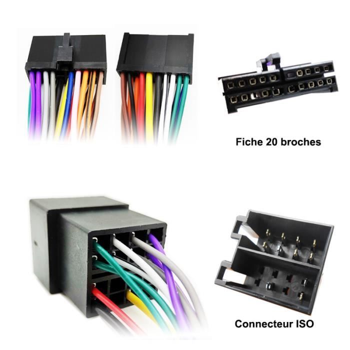 1 adaptateur de câble 20 broches vers ISO - Adaptateur de 1 adaptateur de câble 20 broches vers ISO - Adaptateur de