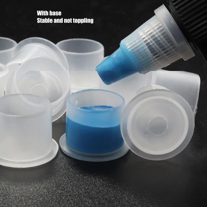 300 Gobelets à Encre Pour Tatouage – Diamètre 14 Mm – Blanc – Neuf – Marque SOTICA