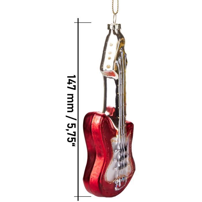 BRUBAKER Guitare Boule de Noël en verre peinte à la main