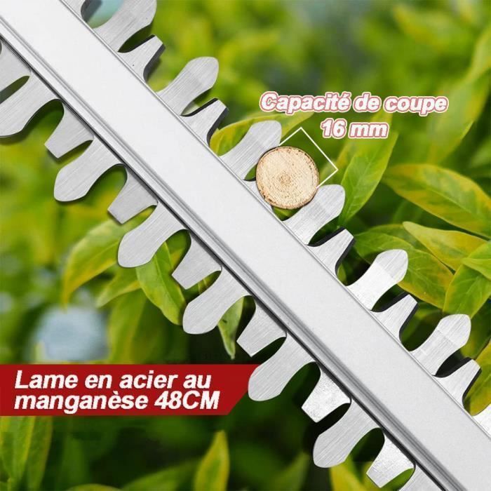 Taille-haie Sans Fil 21V – Léger Et Puissant Avec Batterie Affichée Et Lame Double Action - 6