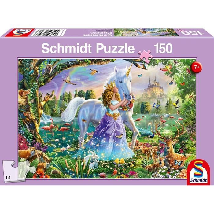 Schmidt Puzzles - Licorne avec un porte-clé peluche - 200 pcs