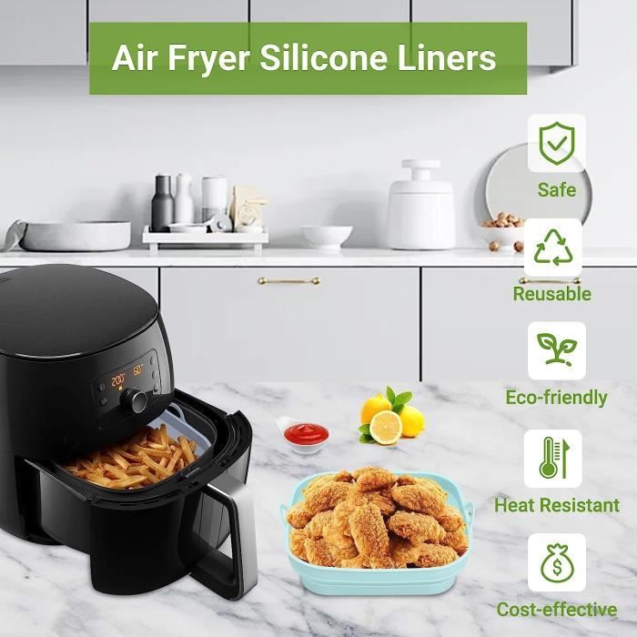 Alyvisun Moule Silicone Air Fryer Accessoire, 2 Pièces Panier Moule pour  Friteuse à Air Chaud Réutilisable Airfryer Pot Plat [126] - Cdiscount  Electroménager