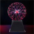 8" Boule de plasma sphère foudre cristal globe tactile lumière rougeoyante nébuleuse Lampe de table son tactile party disco-rouge 01-2