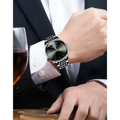RMEGA Montre Hommes Ultra mince Quartz Etanche Montre Hommes de