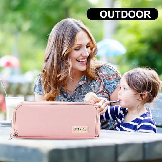 Miaozhen Trousse à Crayons En Nylon Cyan à Pois Bleu Océan