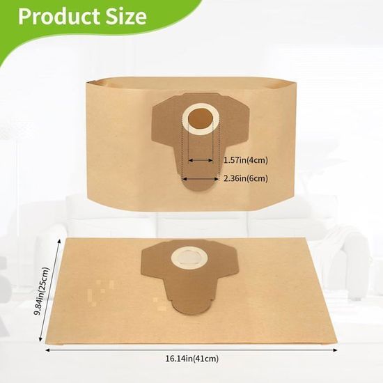 5 Sacs De Rechange Einhell 30 Litres Pour Aspirateur Eau Et Poussière - Filtres Papier, Compatibles Contenant 30L