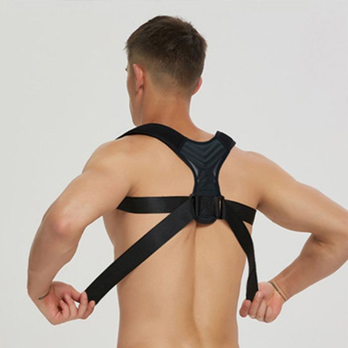 Correcteur De Posture - Soutien Dos, épaules, Clavicule - Attelle Réglable Unisexe En Néoprène Noir