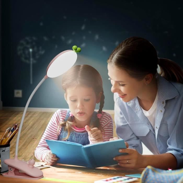Lampe à Pince Enfant Dimmable LED Lampe de Lecture Rechargeable Pour  Livres,360° Flexible Lampe de Chevet Tactile Liseuse,2400[85] - Cdiscount  Maison