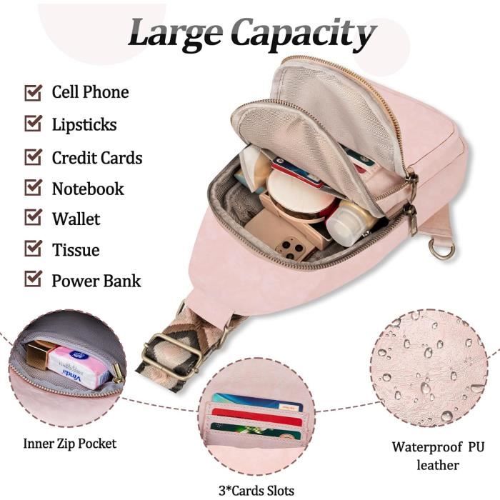 Active Sling Bag Nylon – Sac De Poitrine Grande Capacité, Léger, Pour Sport, Camping, Randonnée Et Voyage