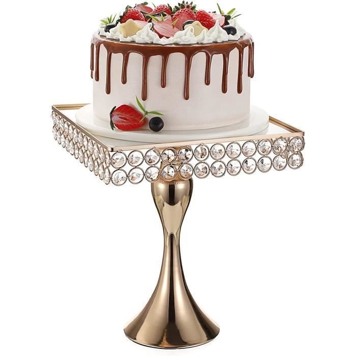Plateau à disque à gâteau en acrylique, grand miroir rond, or Rose argent,  décorations de Dessert d'anniversaire et de mariage à faire soi-même