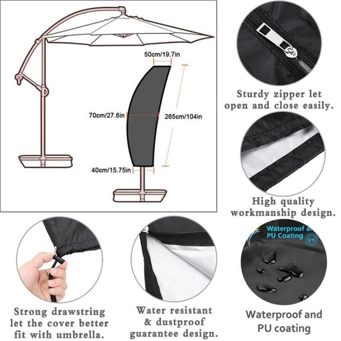 Housse protection parasol deporte 3 x 4m - Cdiscount