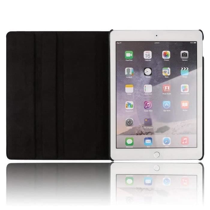 Housse iPad Air 2 noire rotative - Etui pochette