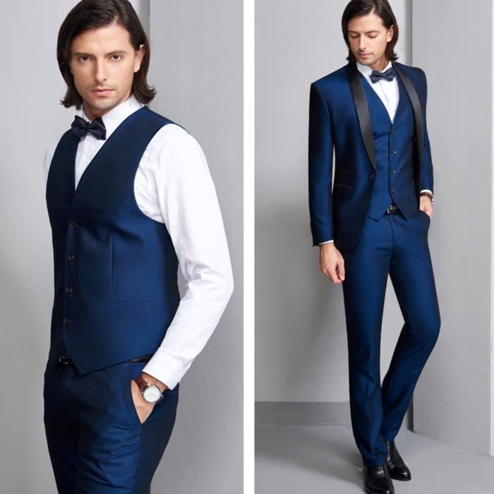 Costume 3 Pièces YIzdegg Pour Homme - Affaires, Mariage, Fête - Taille Petite