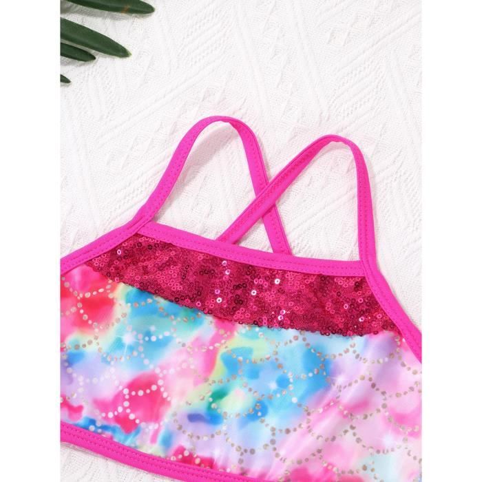 Short De Bain Fille - Imprimé Hawaïen - Taille 6 à 16 Ans - Stretch Polyester/Élasthanne - Pour Plage, Piscine - 3