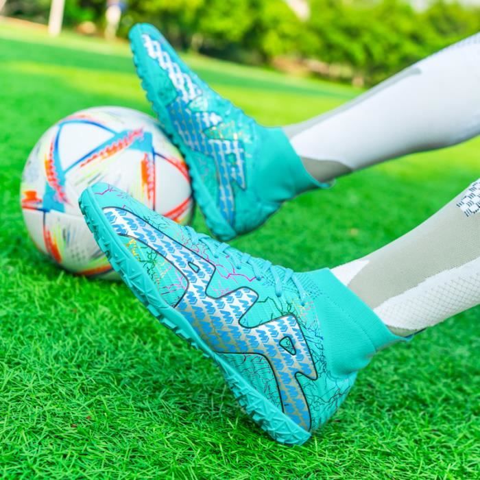 Crampons Chaussures De Football-OOTDAY Garçon Faible Top Spike Antidérapant  Entrainement Sport Adolescents-Bleu