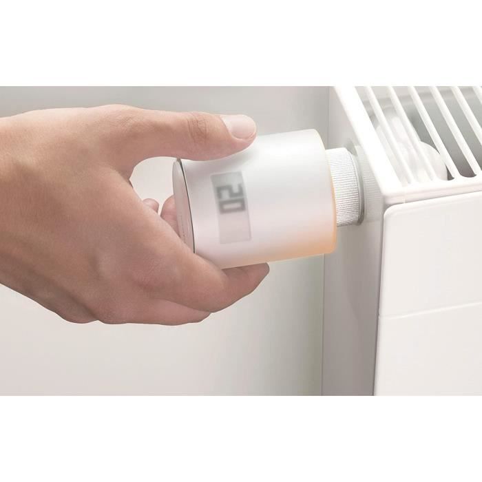 Tête Thermostatique Connectée et Intelligente Netatmo - Accessoire pour le  Thermostat Intelligent et pour le Pack pour chauffage collectif –