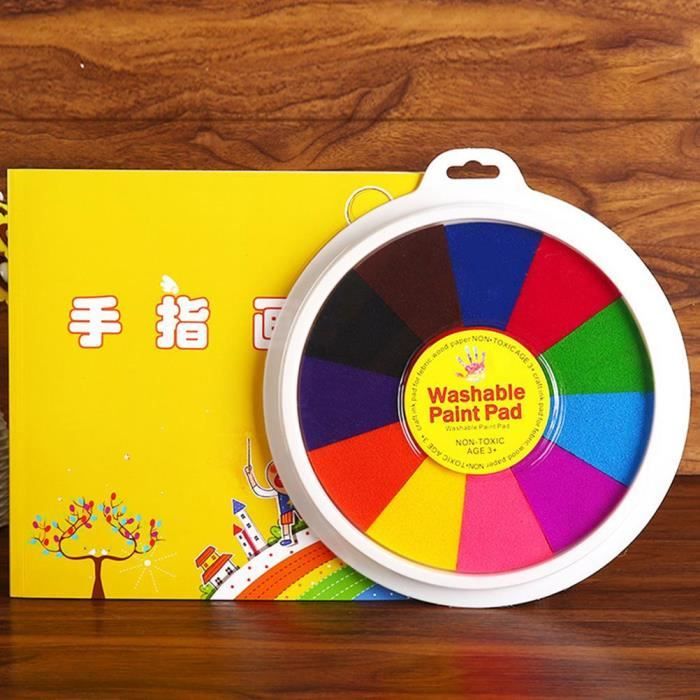 Kit peinture pour bébé lavable - YOSOO - 12 couleurs - 42 modèles