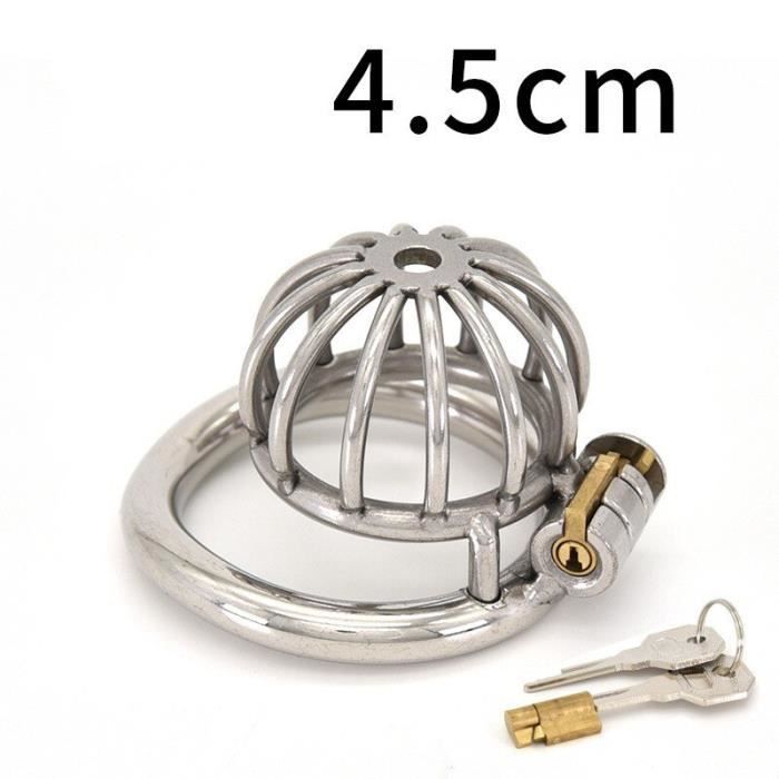 Verrous,4CM--Cage de chasteté en métal pour homme, dispositif de retenue en  acier inoxydable 304, anneau à pointes avec serrure - Cdiscount Bricolage