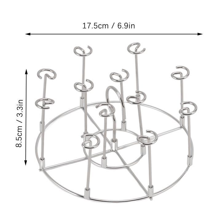 Support à Brochettes Métal Martelé - Gris Anthracite - Pour Barbecue, Apéro