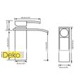Robinet Mitigeur de Lavabo cascade en laiton finition chromée iDeko® avec flexible - IDEKO-3