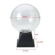 8" Boule de plasma sphère foudre cristal globe tactile lumière rougeoyante nébuleuse Lampe de table son tactile party disco-rouge 01-3