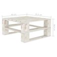 vidaXL Table palette de jardin blanc bois 49335-3