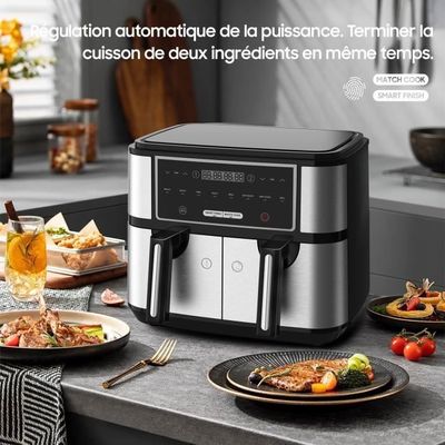 Iceagle Friteuse sans Huile 9L à Double Tiroir, Air Fryer avec 8