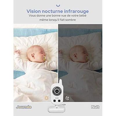Babyphone écran LCD 2,4" GHB - Caméra 2,4 GHz, Vision Nocturne, Sans WiFi, Capteur Température, 2 Talkies - 9