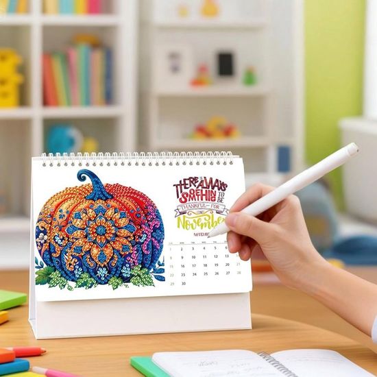 Kit De Peinture Diamant 2026 - Calendrier De Bureau à Personnaliser Avec Perles En Résine, Activité DIY Loisir Créatif