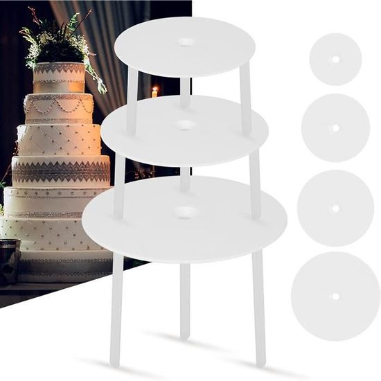 Kit 12 Pièces Pour Gâteau Multicouche - Séparateurs Et Tiges De Support - Transparent - Neuf
