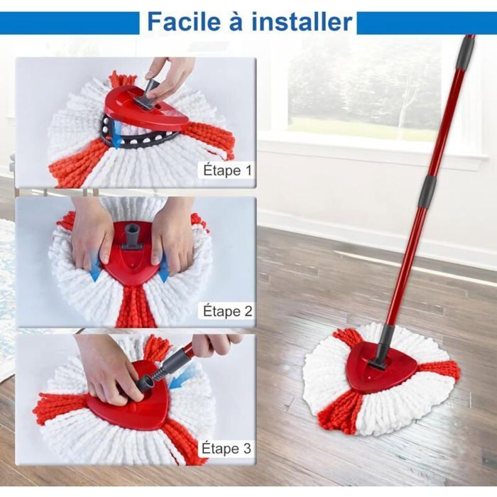 ANBOO 6 pièces Tête de serpillère de rechange pour vileda 2-en-1 Turbo