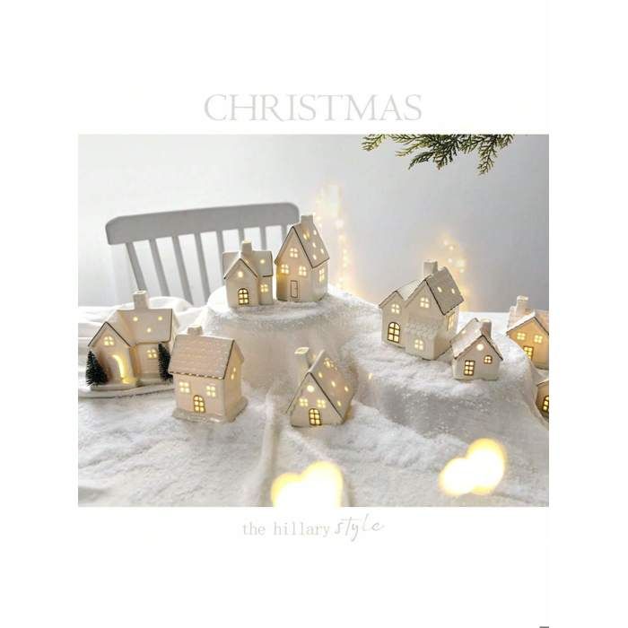 Maisons En Céramique Illuminées Pour Noël – Décoration De Village De Noël Lumineux, Pour Cheminée, Table, Fenêtre, Ambiance Festive - 11