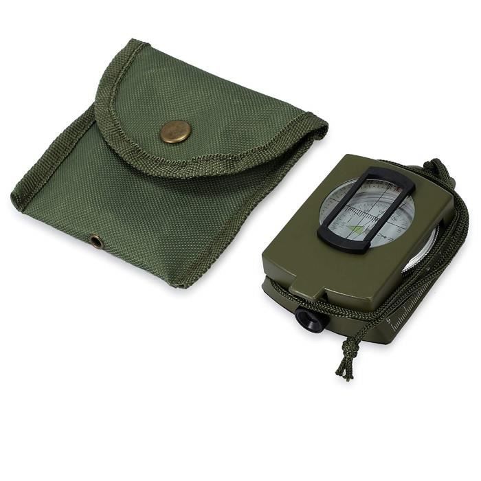 Boussole Pro Camping Multifonction Portable Militaire Métal Imperméable  Rando