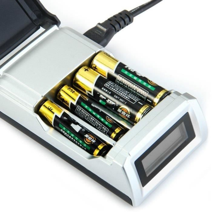 LCD 4 Emplacements Chargeur De Piles Rechargeables Pour AAA AA NI-MH  Batterie - Batteries et chargeurs (10672744)