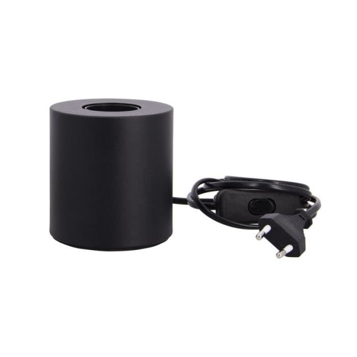 Xanlite - Lampe à poser cylindrique en métal noir , compatible culot E27,  IP20, 60W puissance max - XDLAPCYCLOMN - Cdiscount Maison