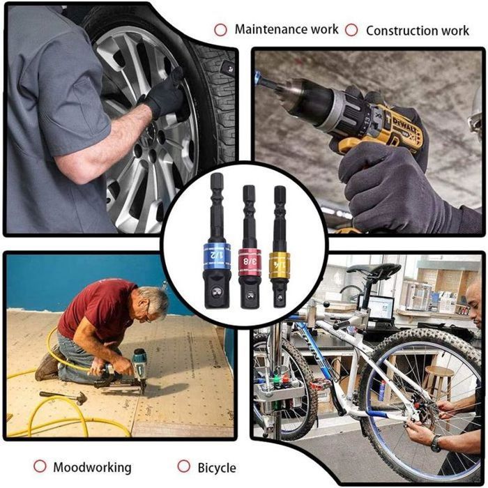 Mesee 8 Pièces Adaptateurs Porte Douilles De Tige Hexagonale 1/4 » à