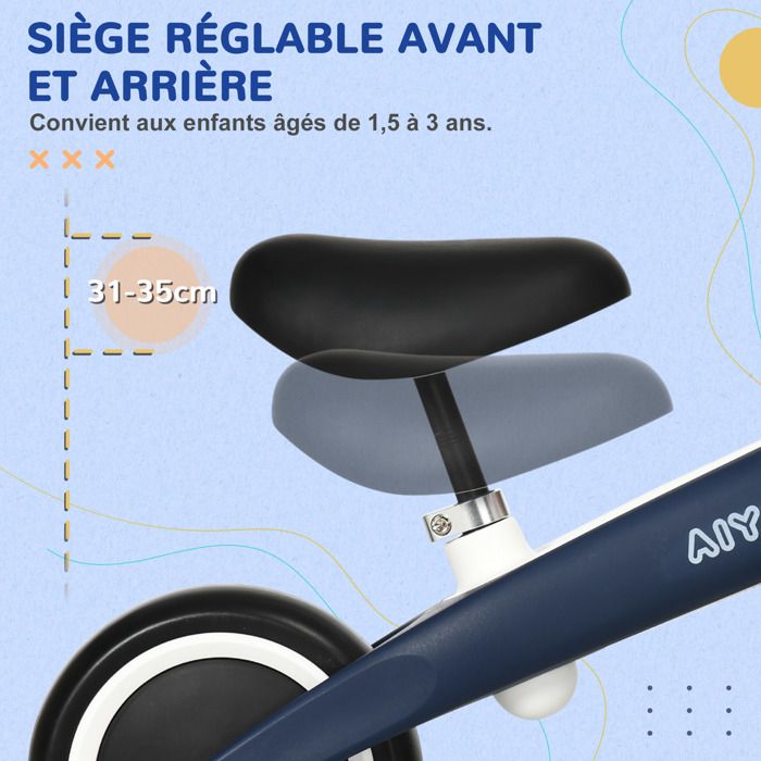 Draisienne vélo pour enfant AIYAPLAY siège réglable, roues