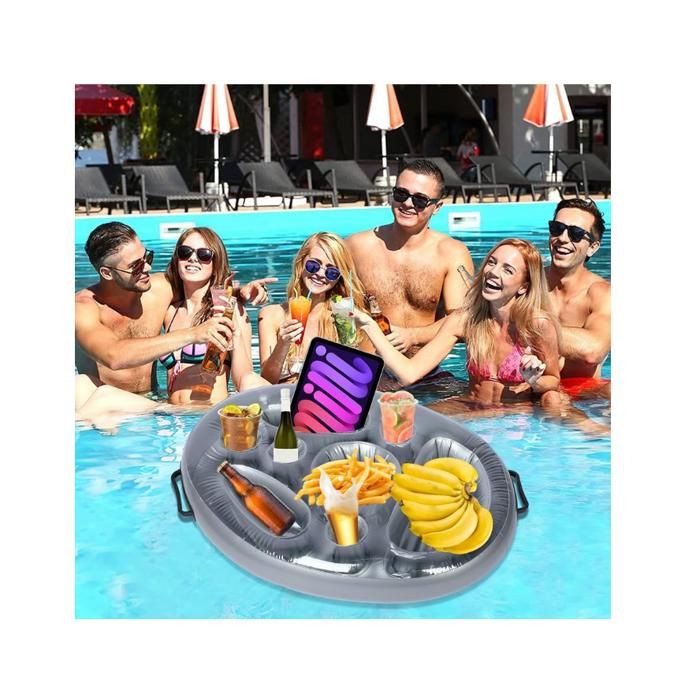 Porte Gobelet Gonflable Piscine, Bar Flottant Piscine, Porte Gobelet Gonflable avec Pompe, Porte