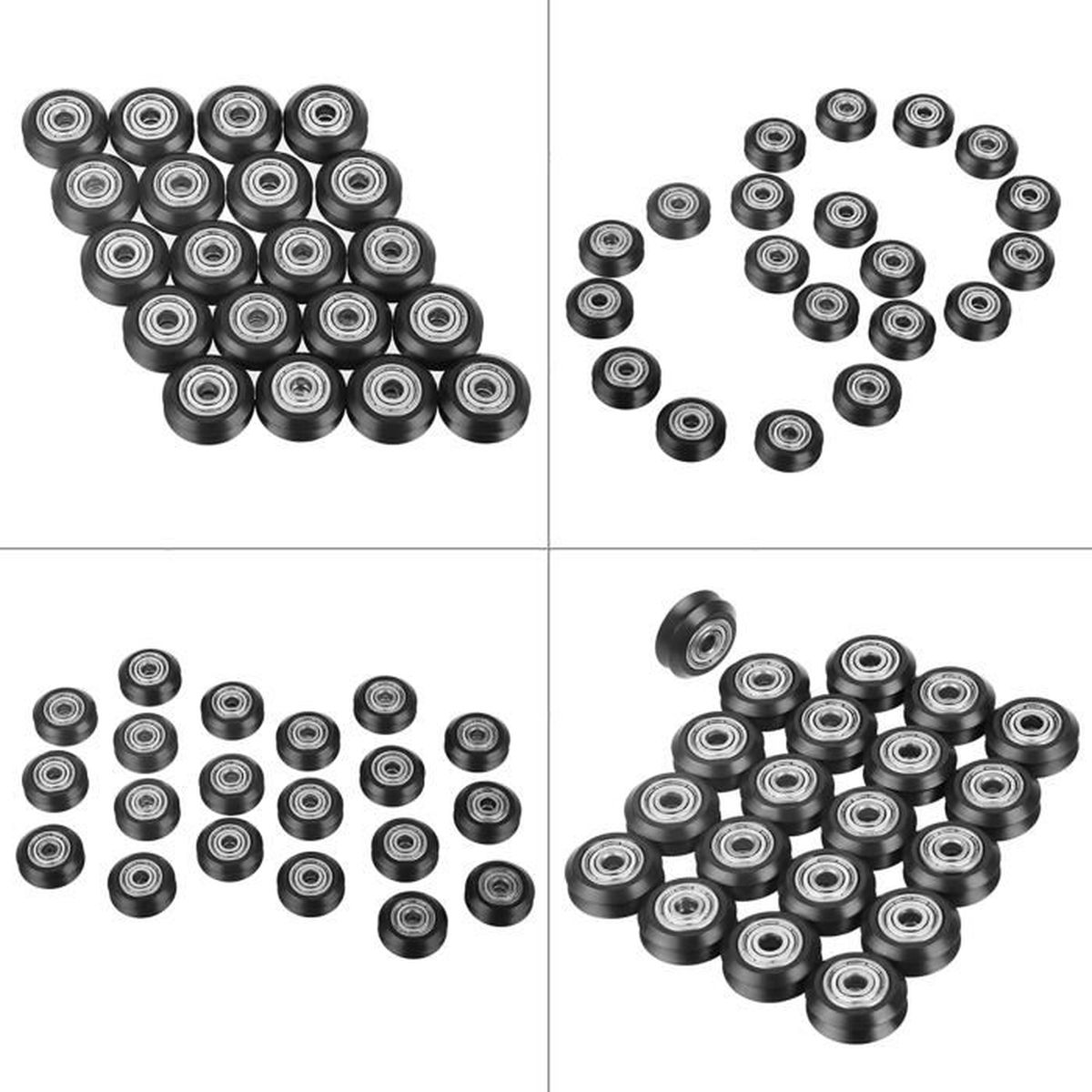 2 Poulies à Roulement à Billes En Acier Allié - Diamètre 40 Mm, Trou Central 8 Mm, Rainure En U Profonde Pour Levage Et Guidage - 12
