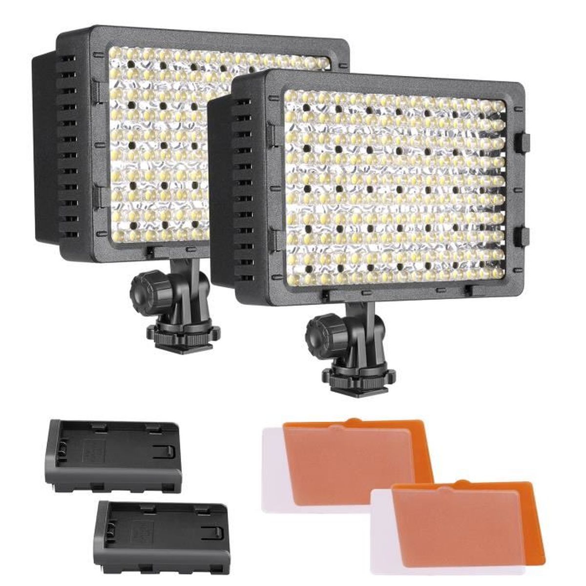Neewer 2Pack 160 LED CN160 Dimmable Ultra High Power Panel Digital