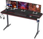 Bureau Gamer SogesHome 140x65x75 CM avec Tapis de Souris Complet & Gaming Rack/Chargeur à USB - Noir