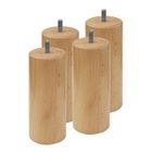 ALTOBUY ELEA - Jeu de 4 pieds 15 cm naturel pour sommier tapissier