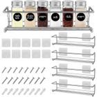 DUPHOY Etagere Epices Rangement Cuisine, Etagere Murale Cuisine Sans Percage, Porte Epice Lot de 4 opour Epices Pots Accessoire Organiser