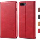 MSK Coque iPhone 8 Plus, Housse en Cuir Premium Flip Case Portefeuille Etui pour iPhone 8 Plus (Rouge)